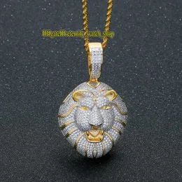 eternity 2021 new high-quality animal print lion head pendant hip hop micro-inlaid CZ diamond two-color personality hiphop pendant for men