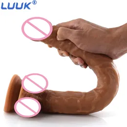 Luuk 41cm 슈퍼 롱코 센티 멘토 드 Pele Realista Pnis Macio Sexty Tegorme Dildo Masturbador Feminino Silicone Vensosa Brinquedo Dildosexy