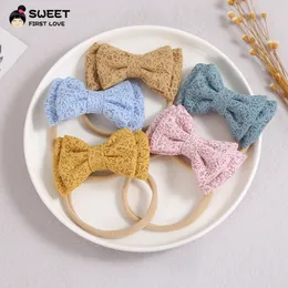 Dantel Bebek Kız Bandı Toddler Kız Yaylar Headwrap Moda Saç Bandı Çocuklar Toddler Ince Naylon Saç Aksesuarları Çocuk Şapkalar