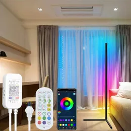 Zemin lambaları LED köşe duran lamba RGB Işık Yatak odası oturma odası kulübü ev atmosfer dekoru için uzaktan kumanda