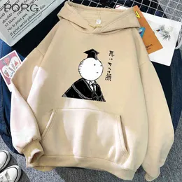 Assassination Classroom Korosensei Unisex Hoodies Japanska Anime Tryckt Mäns Streetwear Casual Sweatshirts H1227
