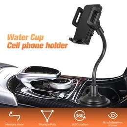 Telefone do titular do copo Monte 360 ​​graus ajustável Gooseneck Car Stand Berço para iPhone Samsung Universal Telefones com pacote de varejo