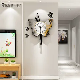 Relógios de parede meisd designer criativo relógio impresso de pintura de decoração de sala de decoração de quartzo amudo estilo horloge estilo