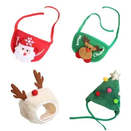 Cat Costumes Puppy Dog Christmas Hat Scalf BIBS KITTAL HEAD SCCARF COSTMUES DEPPLITY I PROBLIVE I Party