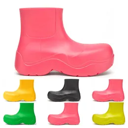 GAI GAI GAI Stiefel Damen Candy Solid Colors Pink Triple Black Bule Pistazien Frost Yellow Red Orange Plateau Martin Ankle Boot Round Toe Waterproof Fashion