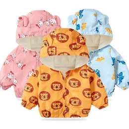 LZH 2021 Herbst Frühling Neugeborenen Jungen Cartoon Print Oberbekleidung Mantel Für Säuglings Kleidung Baby Jacke 210226