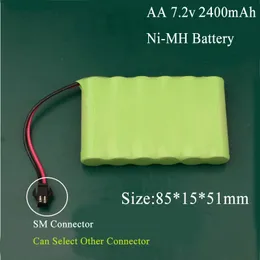 2st 7.2V 2400mAh AA NI-MH Batteripaket med anslutningsbeläggningsbar ForeMergency Backup Lighting Toys Digital Cameras