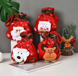 Boże Narodzenie Candy Torby Prezent Torba Śliczne Trójwymiarowe Doll Trzy Wiszące Wisiorek Coin Purse Festival Decor Adornos de Navidad