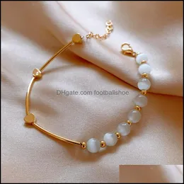 Link, Chain Bracelets Jewelry Hemiston Retro White Opal Gold Bracelet 2021 Brand Europe Style Gift For Women Drop Delivery 5Mcza