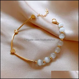 Link, Kette Armbänder Schmuck Hemiston Retro Weiß Opal Gold Armband 2021 Marke Europa Stil Geschenk Für Frauen Drop Lieferung 5Mcza