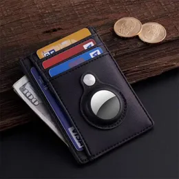 Torby do przechowywania RFID posiadacz karty z włókna węglowego Airtag Mężczyźni Banku Minimalistyczny Portfel Metalowy Powietrza Męski Vallet Dla Tarjebero
