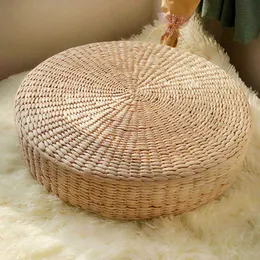 Floor Pillow Eco-Friendly Round Straw Cushion Hand Woven Tatami Floor Mat Yoga Tea Ceremony Meditation Pad Y200723