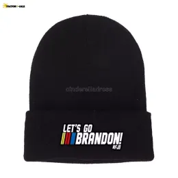 Избранные письма США напечатанные унисекс вязаная шляпа мода 2021 зима теплые давайте поехать Брэндон дети мальчиков девочек шерстяные шляпы лыжный хип-хоп шапочка черепные подарки FDC03