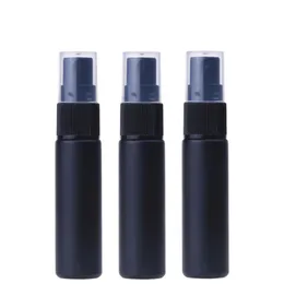 10ml matt svart glas parfym fin dimma spray flaska provflaskor med plast dimma sprayer lotion pump påfyllbar tom behållare