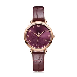 Julius Women's Watch Läder Real Fashion Dress Ladies Handled Kvinna Klocka Japan Quartz Bracelet Girl's Födelsedag Presentförpackning