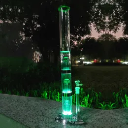 Tru 분리 가능한 Big Hookahs 오리지널 LTQ 증기 가방 Aurora Glass Bong Water Pipes 3PCS PERCOLATOR LED 금속 기지