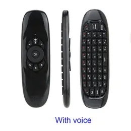 C120 Flying Air Mouse con MIC Mini tastiera QWERTY wireless Telecomando Controller di gioco per proiettore Android TV Box