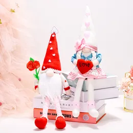 Party Supplies Gnomes Valentine's Day Decorations Mr Mrs Plush Scandinavian Tomte Doll Valentines Gift Home Table Ornaments PHJK2201