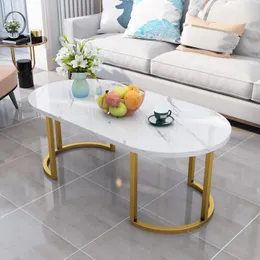 Small apartment home furniture oval coffee table modern minimalist living room low table Nordic light luxury creative imitation marble texture desk