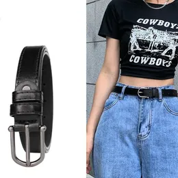 Belts Women's Belt With Body Width 2.5 Cm Trendy Black Pin Buckle Female Student Casual All-Match Cute Japanese