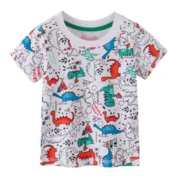 Hoppmätare Barns sommar Tees Cartoon Print Boys Girls Bomullskläder Mode Säljer Kids T Shirts 210529