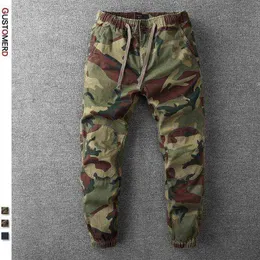 Gustomerd bomull kamouflage lastbyxor män avslappnad militär industri fotled-längd joggers män höst mode mens sweatpants h1223