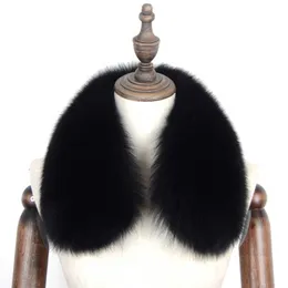 Jkp Men's and Women's Fox Collar 100% Natural Fox Collar Scarf Winter Neck Warm Jacket Leather Collar Large Cap Trim H0923