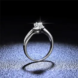 Doskonałe wycięte diamentowe test testu 0 5 karat d kolorowy pierścionek w kształcie róży 100% prawdziwy srebrny 925 biżuteria nastolatka 288c