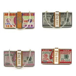 NXY сумочка денежная сцепление горный хрусталь кошелек 10000 долларов стека наличных вечерних плеч свадебный ужин сумка 8 цвет 0209
