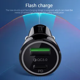 Fast Car ChargerクイックチャージQC3.0 QC PDタイプC 20WアダプタiPhone 11 12 13xiaomi Huawei Samsung電話