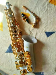 Nova qualidade de alta qualidade Saxofone Alto Sax Yanagisawa A-992 Logo Alto Saxofone Branco Gold Chave Bocal e Caso