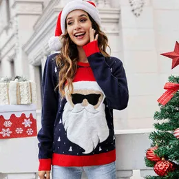 Ugly Christmas Clothing Jumper Sweater Autumn Winter New Santa Claus Jacquard Knitted Pullover Sweaters Tops Women 2021 Fashion Y1118