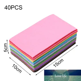 40st Mixed Color Soft Non Woven Felt Tyg Polyesterduk Felts DIY Bunt för sömnad Dolls Craft Patchwork 10x15cm