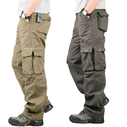 Spring Winter Cargo Pants Men Multi Pocket Straight Mens Military Trousers Casual Baggy Pants Men Big Size Spodnie Taktyczne H1223