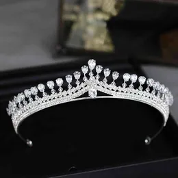 Acessórios de Jóias de Cabelo De Casamento Acessórios Exquisite Crown Crown Headdress Nupcial Vestido Hoop Prata Zircão