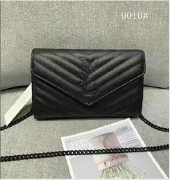 2021 Kvinnaväska Handväska Plånbok PU Läder Hög kvalitet Kvinnor Messenger Cross Body Chain Clutch Axelväskor Plånbok 9010#23x16x6cm