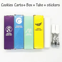 Cookies Vapes Cartridges Vape Carts Packaging 510 Thread Vape Pens E-Cigarettes Ceramic Coil Carts 0.8ml 1.0ml Tube sticker Cookies Atomizer