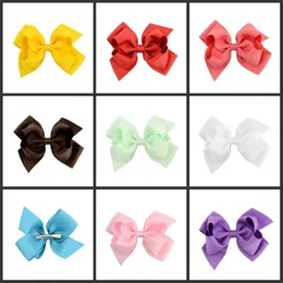 20Pcs 4.5 Inch Solid Ribbon Hair Bow With Clip Kids Girls Boutique Bow Hairclips Hairpins Kids Hair Accessories Beautiful HuiLin C87 87 Y2