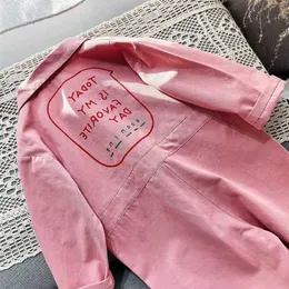 Children Clothing Jumpsuit Autumn Cute Girls Casual Letter Tooling Denim Baby Kids Clothes Japanes & Korean Style 1-7 Y 211101