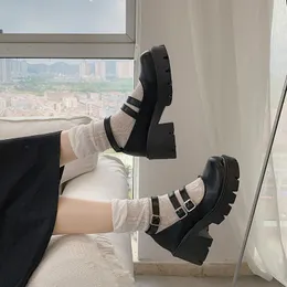 Sandaler skor lolita kvinnor japansk stil Mary Jane Vintage Girls High Heel Platform College Student Big Size 40