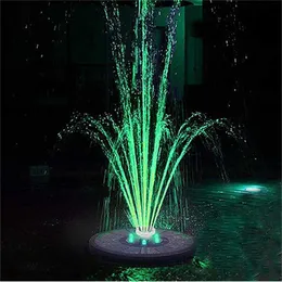 LED Floating Solar Fountain Garden Water Pool Pond Decoration Panel Powered Pump 211025