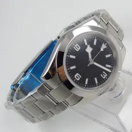 Armbandsur 40mm Steril Dial Sapphire Glas Ljuspolerad Bezel NH35A Miyota 8215 Automatisk rörelse Mäns Klocka