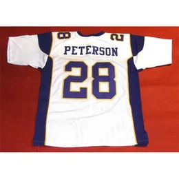 Mitch özel futbol forması erkekler gençlik kadın vintage adrian peterson özel beyaz nadir lise boyutu S-6XL veya herhangi bir isim ve numara formaları