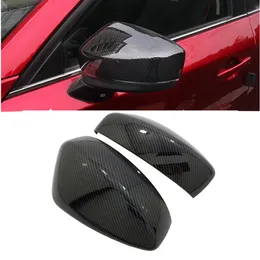 الجانب الجانب مرآة ألياف الكربون نظرة الرؤية الخلفية قبعات الرؤية الخلفية تريم سيارة يغطي التراكبات التصميم ل mazda CX-5 CX5 2017 2018 KF
