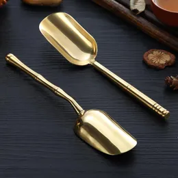 Chinese Style Copper Tea Spoon Scoop High Quality Teas Leaves Scoops Chooser Holder Tealeaf Accessories Tools Wholesale LLF8617