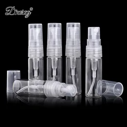 50 st / parti 2ml 5ml 10ml Transparent Glass Mini Spray Perfume Bottle Refillerbar Prov Tomma flaskor Ej giftig dropship