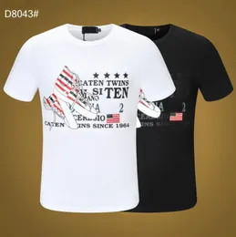 高品質のD2カジュアルメンズデザイナーメープルリーフヒップホップポロシャツTシャツTOPS TEEレタープリント半袖ホワイトカラー夏ポロスM-XXXLブラック