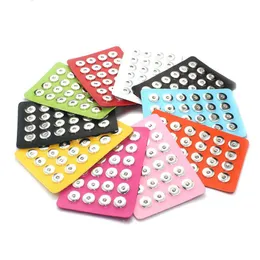 Jewelry Stand 10 Colors Noosa Snap Jewelry 18MM Snap Button Display Black Leather Snap Display for 24 PCS Jewelry Display Holder