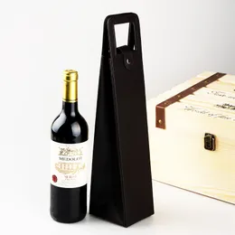 Portable PU Leather Wine Bag Luxury Single Wine Bottle Packaging Bag Holiday Gift Wine Storage Bag ZZE5175