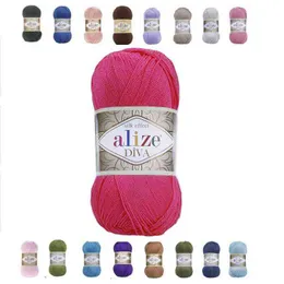 1PC Alize Diva Yarn 100gr-350mt 0 Microfiber Acrylic DIY Knitting Crochet Soft Summer Lace Bikini Swimsuit Thin Made in Turkey Y211129